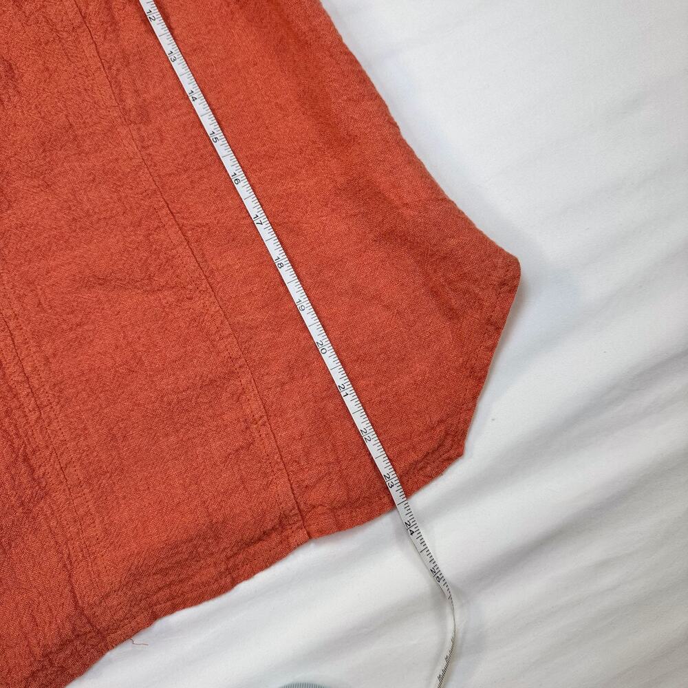 Q’neel Textured Sleeveless Blouse Orange Women's 4 EU 34 Lagenlook Rustic Barn - Picture 4 of 10